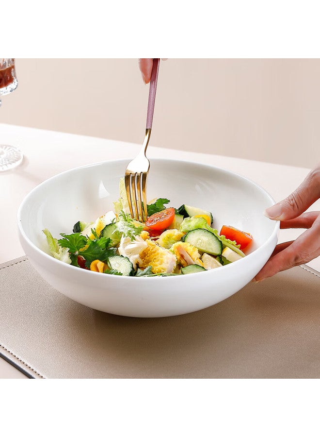 Sky Top Large Bowl Salad Bowl, Pure White Porcelain Bone China Tableware, Creative 9-Inch Household High-Value Flying Saucer Series - Image 1