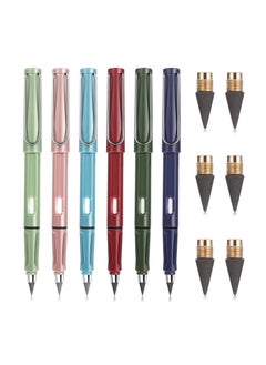 KASTWAVE 6 Sets Inkless Magic Pencil, Unlimited Writing Pencil, Everlasting Pencil Eternal, with Eraser Tree-Friendly Cute Forever Pencil, for Writing Drawing with Extra 6 Eraser & 6 Replaceable Nibs  - Image 3