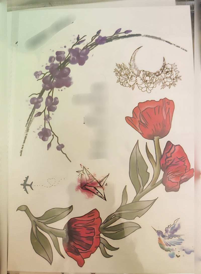 Beautifully Designed Tattoo Sticker Of Flower For Hand And Body  - Image 1