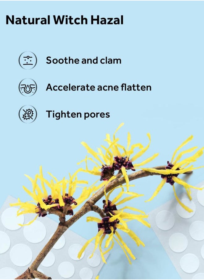 Acne Pimple Patches- Day and Night 4 Sizes 180 Dots Thin & Thick Hydrocolloid Patches with Witch Hazel, Tea Tree & Calendula Oil, Extra Adhesion for Face Zit Patch Dots