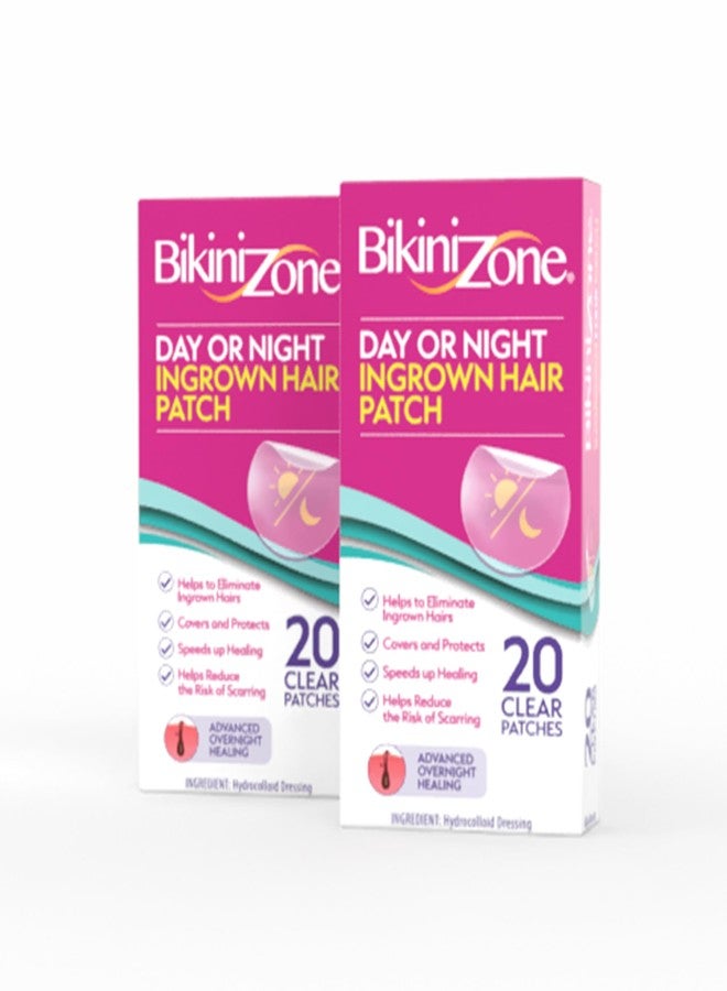 Bikini Zone Ingrown Hair Patches, Hydrocolloid Treatment for Day/Night Use, 20 Count 2 Pack - Image 1