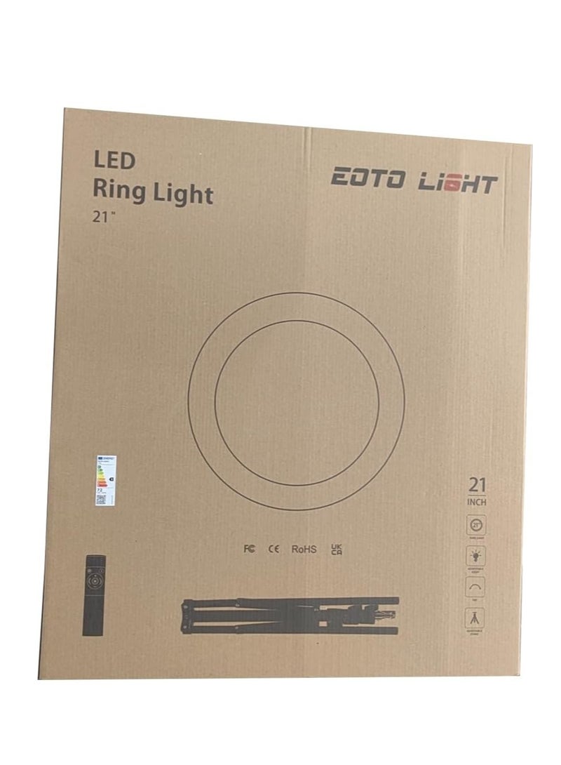 21 inch LED Ring with Tripod Stand, Video Ring for Selfie Photography Vlog Recording Conference Meeting Studio Portrait YouTube TikTok Makeup with Carrying Bag and Remote Control, CRI>97  - Image 2
