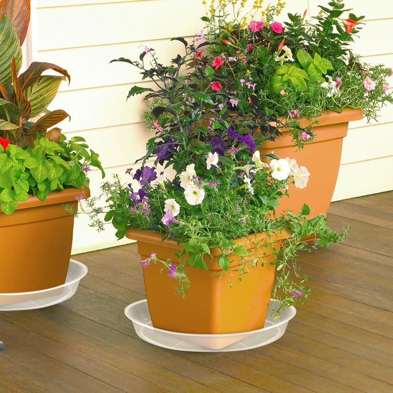 Fuijol 6 Pack Clear Plant Suacer 4 6 8 10 12 14 16 18 20 Inch  Durable Plant Drip Trays Saucers For Pots  No Holes Water Catcher Trays For Indoor Outdoor Planter  Sturdy Base Plate(8""  Clear) - Image 5
