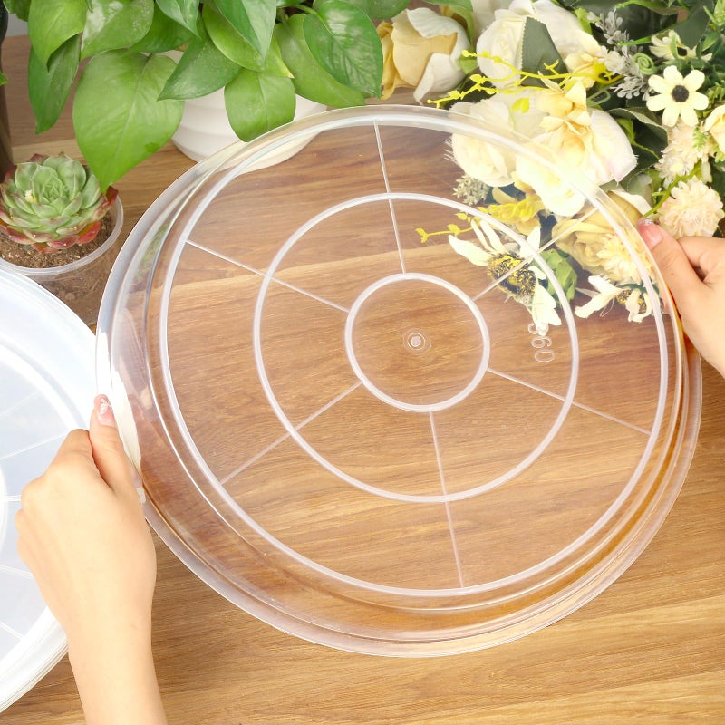 Fuijol 6 Pack Clear Plant Suacer 4 6 8 10 12 14 16 18 20 Inch  Durable Plant Drip Trays Saucers For Pots  No Holes Water Catcher Trays For Indoor Outdoor Planter  Sturdy Base Plate(8""  Clear) - Image 4