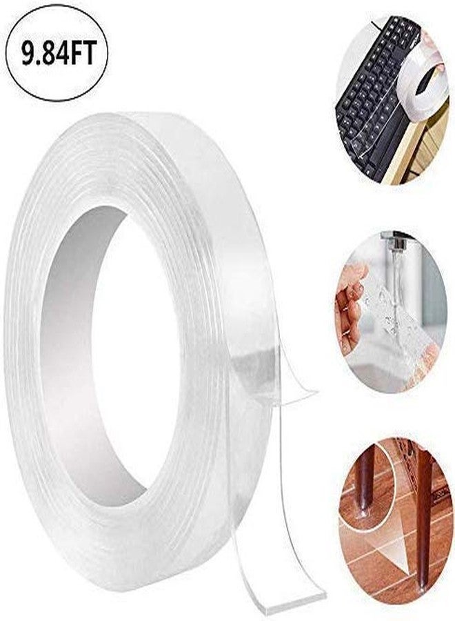 SCILLA Reusable Removable Washable Traceless Nano Tape, Adhesive Tape Double Sided Adhesive Mounting Transparent Tape(3M x 30mm x 2mm,Transparent) - Image 4
