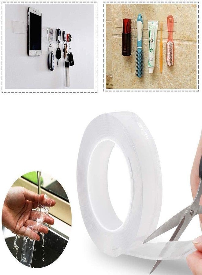 SCILLA Reusable Removable Washable Traceless Nano Tape, Adhesive Tape Double Sided Adhesive Mounting Transparent Tape(3M x 30mm x 2mm,Transparent) - Image 2