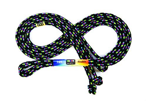 Just Jump It Black Confetti 16' Jump Rope - Double Dutch Jump Rope - Agility Play - Image 1