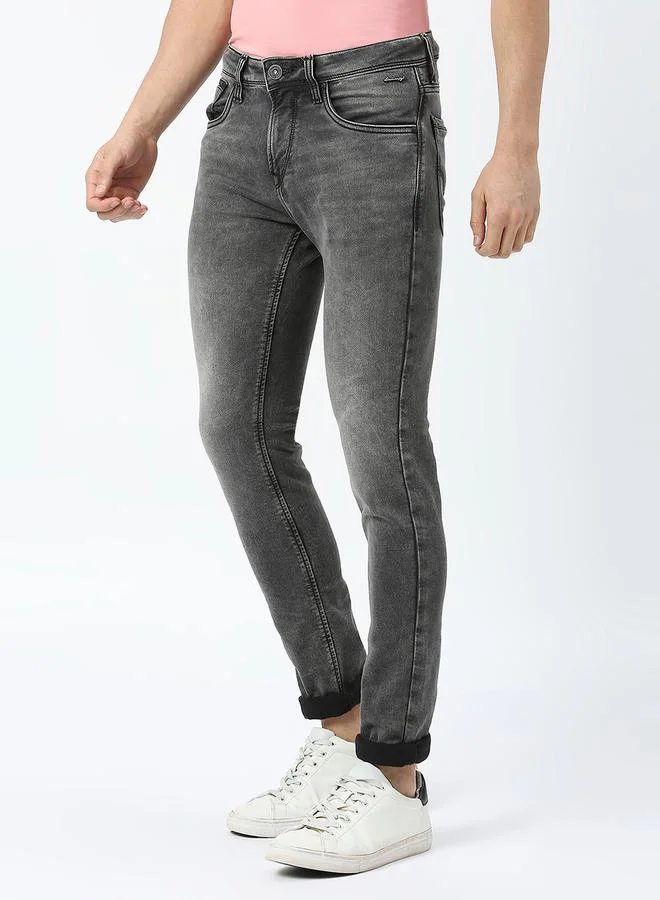 LAWMAN Pg3 Mid Rise Faded Jeans with Pocket Detail by Styli