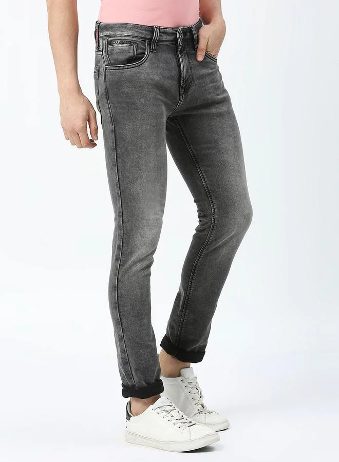 LAWMAN Pg3 Mid Rise Faded Jeans with Pocket Detail by Styli