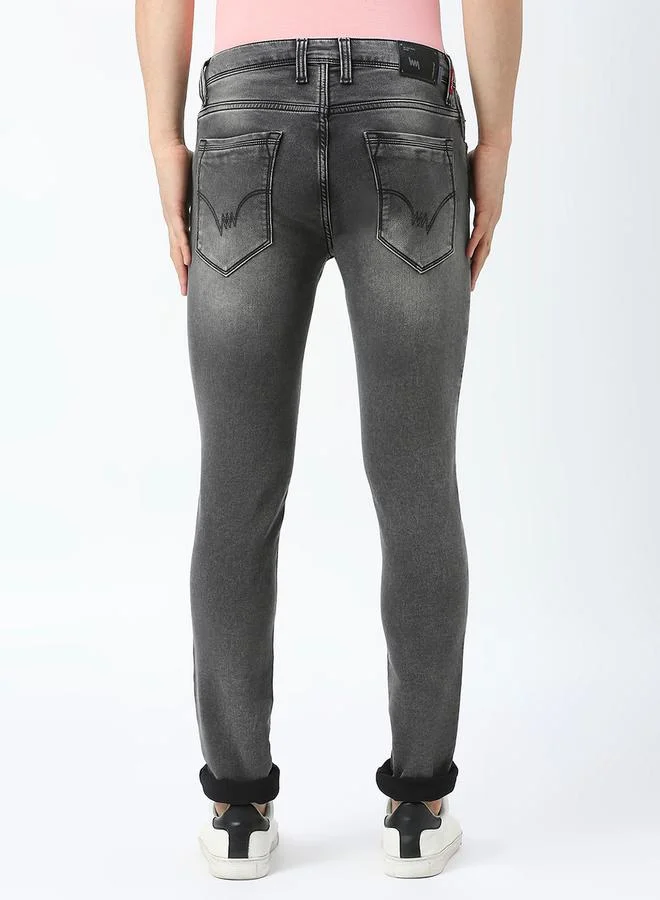 LAWMAN Pg3 Mid Rise Faded Jeans with Pocket Detail by Styli