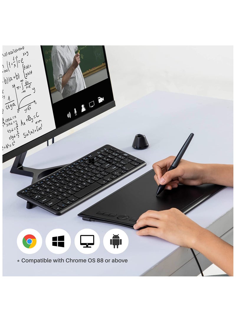 HUION H610X Drawing Graphics Tablet 10 x 6.25 inch 8 Multimedia Keys Battery-Free Stylus Black - Image 4
