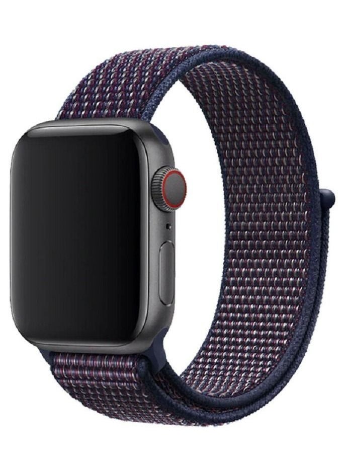 Generic - Apple Watch 42mm 44mm 45mm Nylon Sport Loop Band Compatible with iWatch Series 7/SE/6/5 Indigo - Image 1