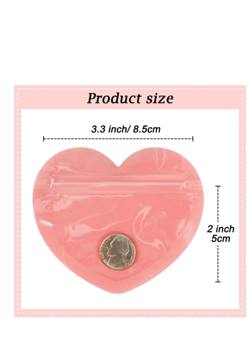 KASTWAVE 100 Pack Heart Shaped Small Bags, Jewelry Bags Clear Mylar Ziplock Baggies, Resealable Jewelry Bags, Suitable for Earring Jewelry - Image 2