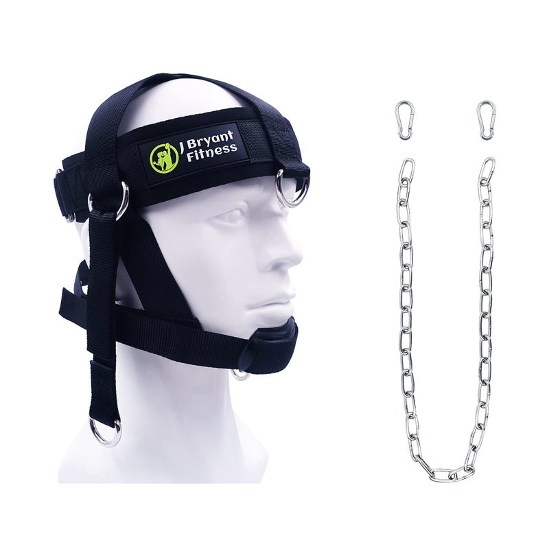 J Bryant Neck Harness Head Weight Lifting with Chain Adjustable Strap Neck Exercise Equipment - Image 1