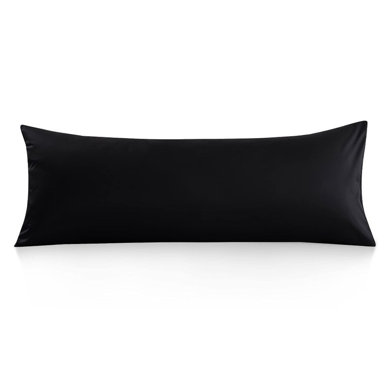Oubonun 100 Cotton Body Pillowcase  800 Thread Count21x54 Moisture Absorbent and Breathable Premium Hotel Body Pillow Cover for All Seasons Black