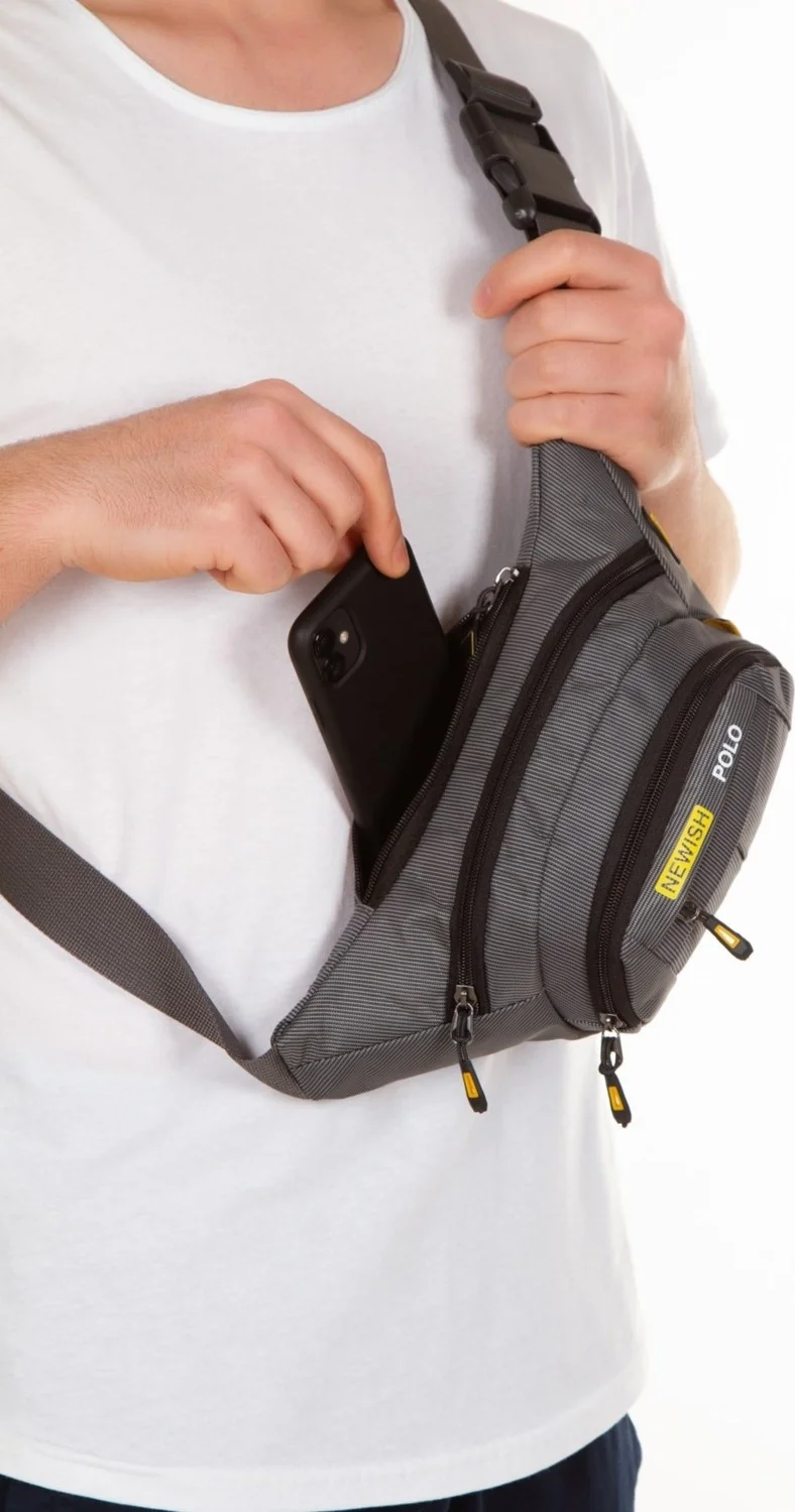 اديلينا باجز Adelina Waterproof Headphone USB Output Waist and Cross Shoulder Bag Chest Travel Freebag