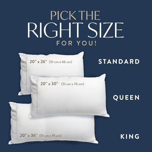 Digital Decor 100% Cotton Luxury Hotel Pillows King Size Set of 2, Cooling Down Alternative Bed Pillows for Sleeping, Hypoallergenic Soft Supportive Pillows for Side & Back, Made in USA, 36" x 20" - Image 5