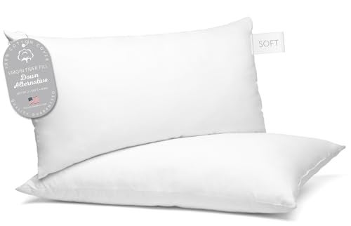 Digital Decor 100% Cotton Luxury Hotel Pillows King Size Set of 2, Cooling Down Alternative Bed Pillows for Sleeping, Hypoallergenic Soft Supportive Pillows for Side & Back, Made in USA, 36" x 20" - Image 1