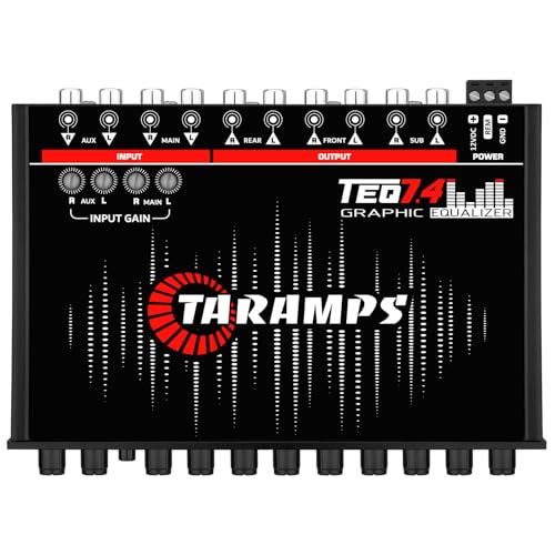 Taramp's Taramps TEQ 7.4 Stereo 7-band Graphic Equalizer Car Audio Rca Input/Output, Auxiliary Gain, Fader Control 2 Input Channel 3 Output Channel, Blue LED Sound Equalizer - Image 2
