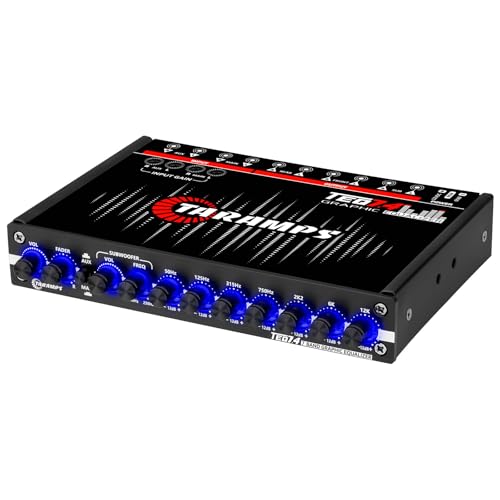 Taramp's Taramps TEQ 7.4 Stereo 7-band Graphic Equalizer Car Audio Rca Input/Output, Auxiliary Gain, Fader Control 2 Input Channel 3 Output Channel, Blue LED Sound Equalizer - Image 1