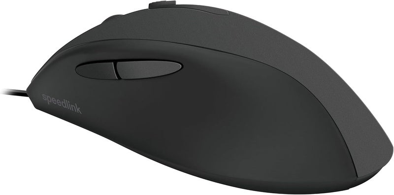 SPEEDLINK AXON Silent & Antibacterial Mouse - Quiet Computer Mouse with Cable and Antibacterial Surface, USB Mouse Silent Wired, 5 Buttons, up to 2400 dpi, Black - Image 3