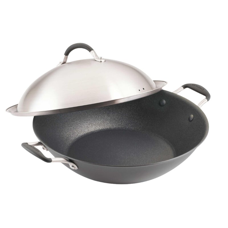Circulon A1 Series with ScratchDefense Technology Nonstick Induction Wok with Lid 14 Inch Graphite