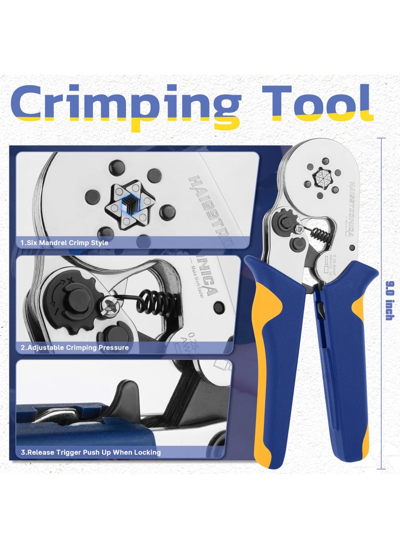 haisstronica haisstronica Ferrule Crimping Tool Kit Wire Ferrules Crimper with 1200PCS Ferrule AWG 23-10 Wire End Ferrule Terminals  - Image 2