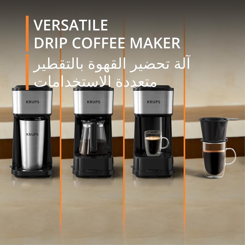 KRUPS Simply Brew 4-in-1 | Drip Coffee Maker | 3 Brewing Options | Heat-Resistant Glass Carafe | Travel Mug | KM207DM0 - Image 3