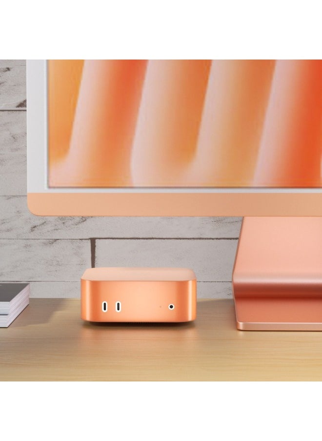 Generic - Drop-resistant Silicone Protective Cover For Mac Mini M4 Computer Host Dust-proof M4pro-Color:Apple Powder - Image 1