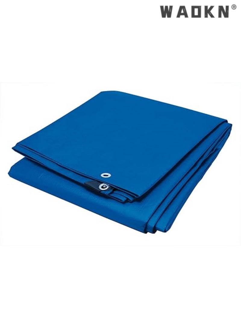 WAOKN Extended Coverage Performance Tool (2*3M) Super-Sized Tarp Cover - Blue Waterproof & Durable for Tarpaulin, Canopy Tents, Boats, RVs, & Pool Protection - Image 1