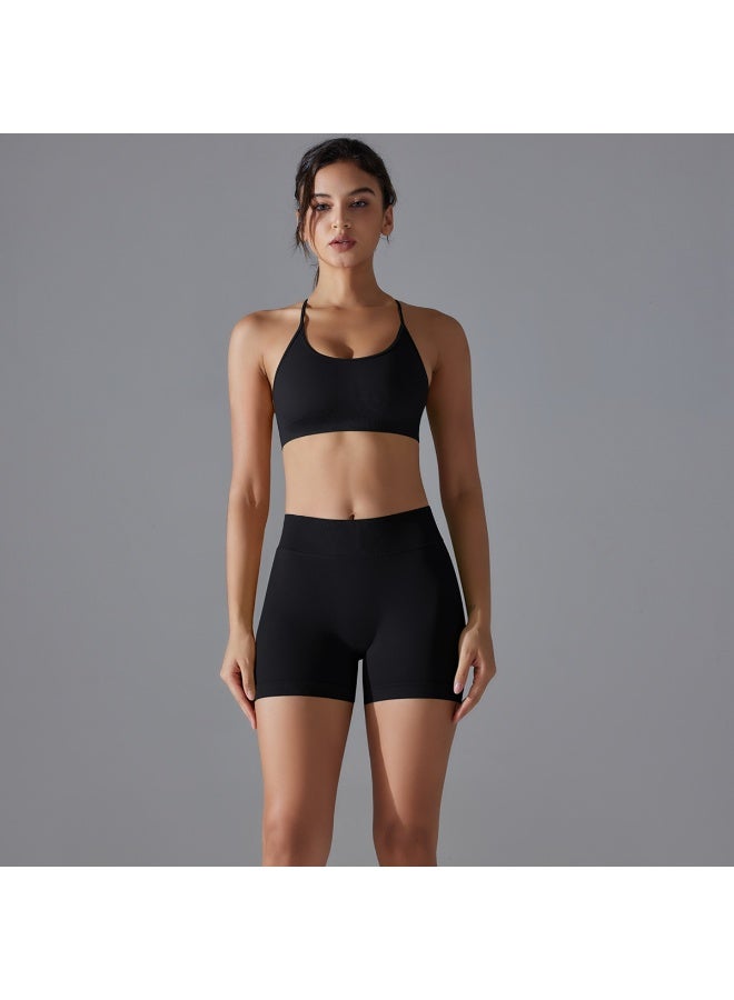 طقم يوغا للياقة البدنية بدون خياطة مكون من قطعتين للنساء ملابس رياضية حمالة صدر شورتات عالية الخصر مجموعات تمارين صيفية - Image 4