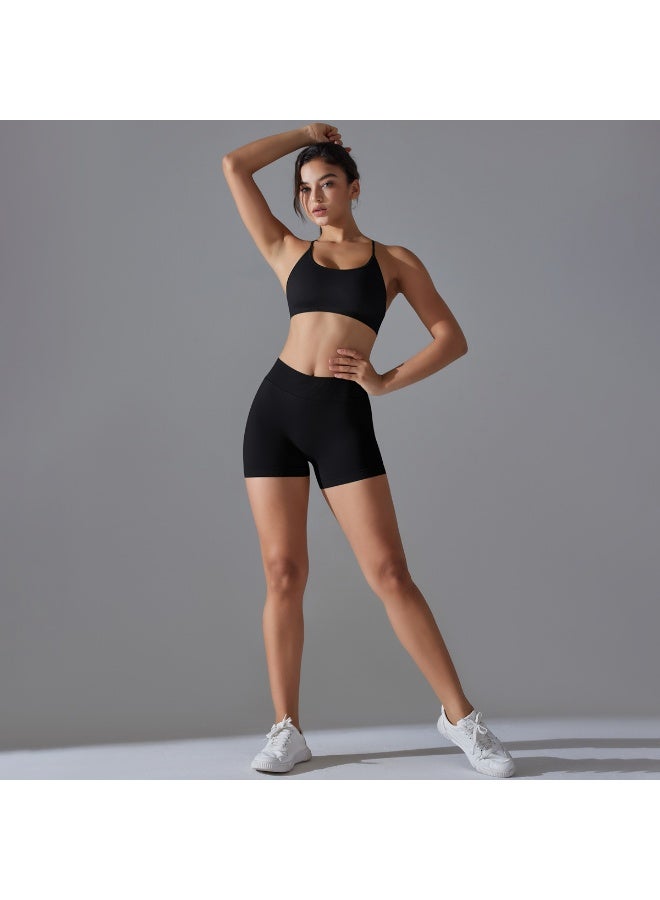 طقم يوغا للياقة البدنية بدون خياطة مكون من قطعتين للنساء ملابس رياضية حمالة صدر شورتات عالية الخصر مجموعات تمارين صيفية - Image 3