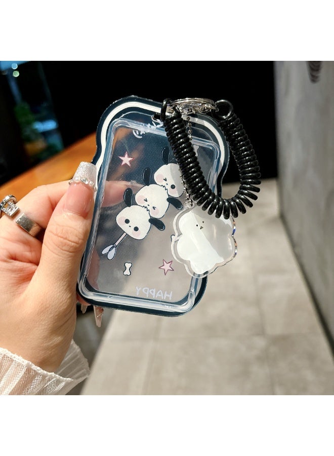 NIBEMINENT 1 - Piece Chuck Pachy Dog Kpop Photo Card Holder Pendant Key Chain ID Badge Holder ID Card Holder Photo Card Protector for School ID Office ID Access Card for Women Girls - Image 2