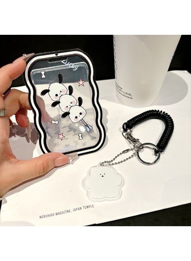 NIBEMINENT 1 - Piece Chuck Pachy Dog Kpop Photo Card Holder Pendant Key Chain ID Badge Holder ID Card Holder Photo Card Protector for School ID Office ID Access Card for Women Girls - Image 1
