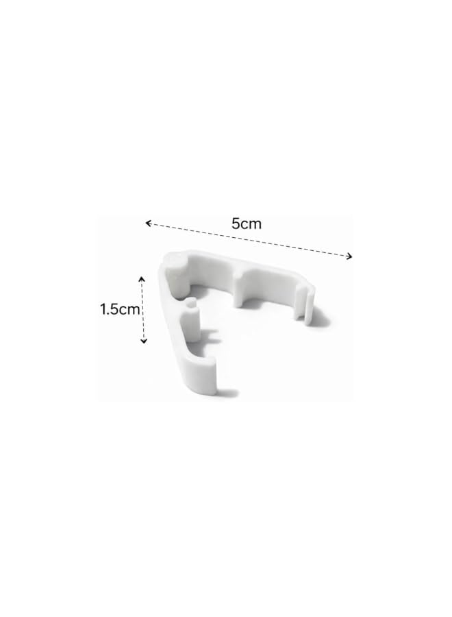 S-TOP Cable Management Clip, White Plastic Wire Organizer, 5cm x 1.5cm, Desktop Cord Holder for USB Cables and Power Cords (White) Pack of 2 - Image 2