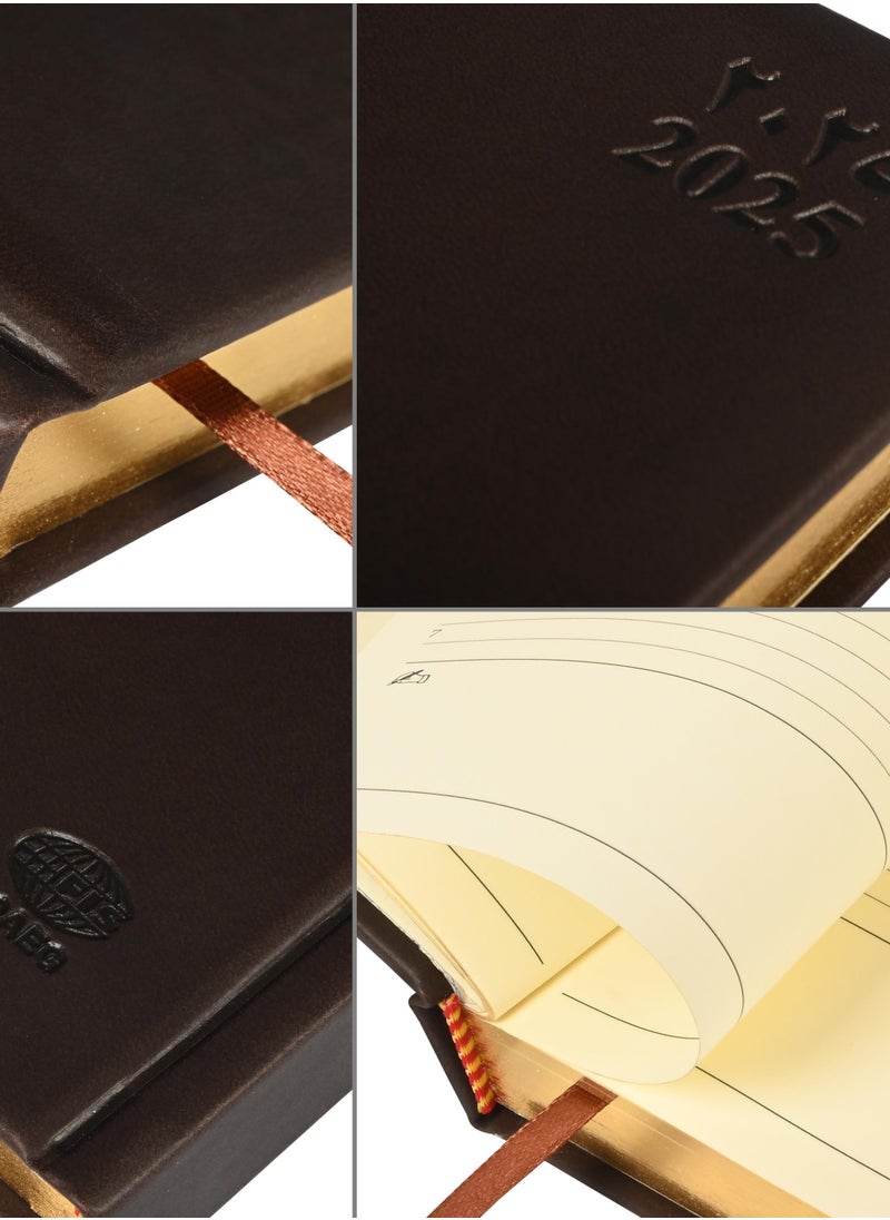 FIS FIS Golden A5 Diary 2025 (Arabic/English) Dark Brown - FSDI19AEG25DBR  - Image 3