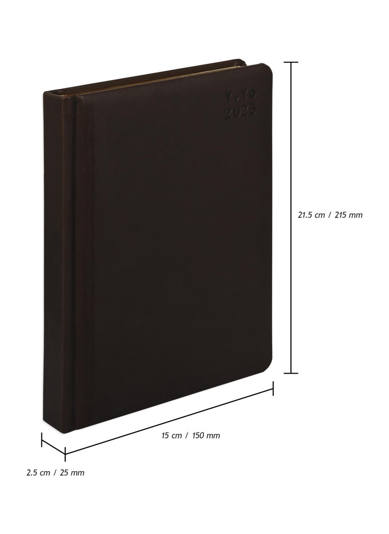 FIS FIS Golden A5 Diary 2025 (Arabic/English) Dark Brown - FSDI19AEG25DBR  - Image 4