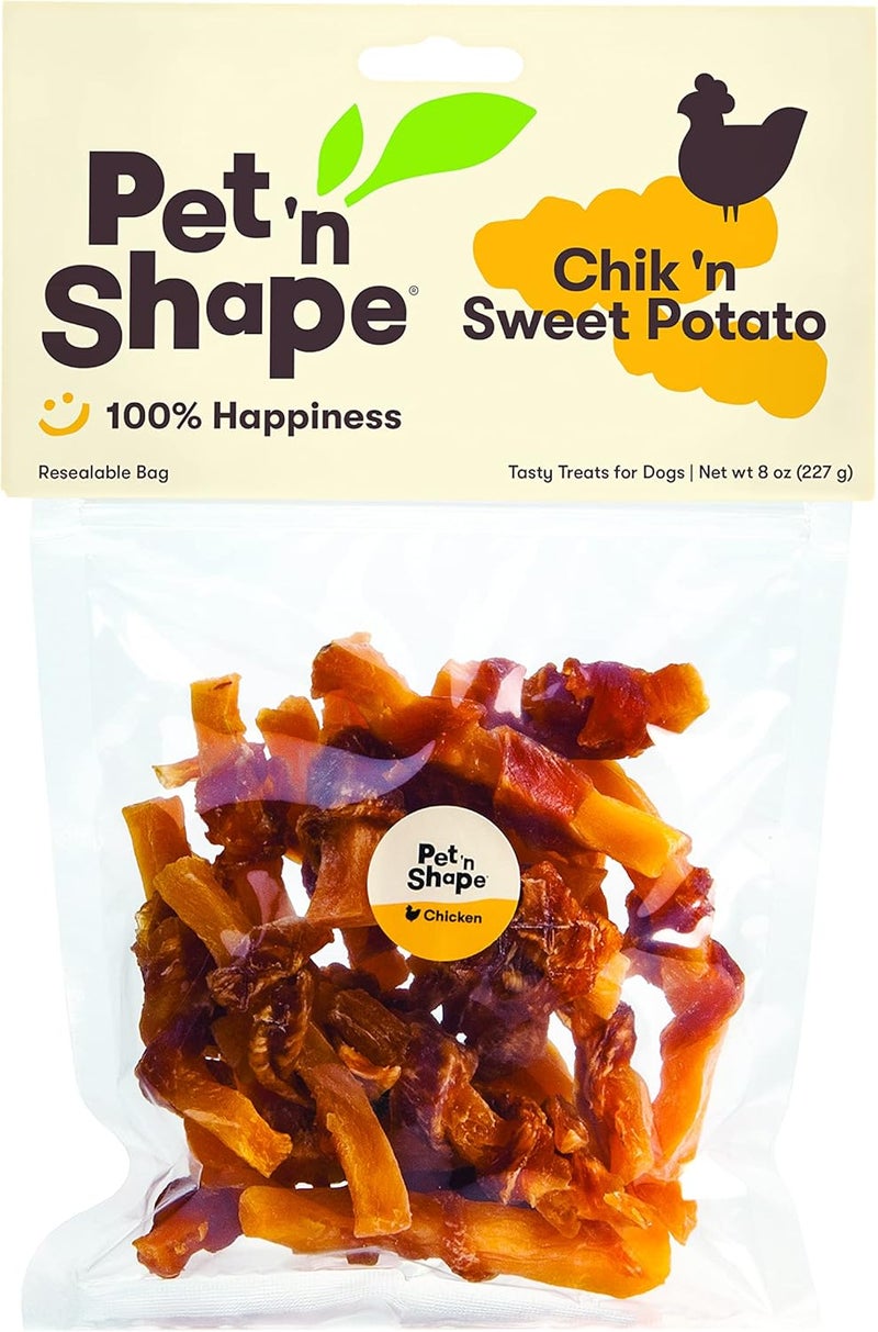 Pet 'n Shape Sweet Potato Chews Jerky Dog Treats - 8 Ounce - Image 1