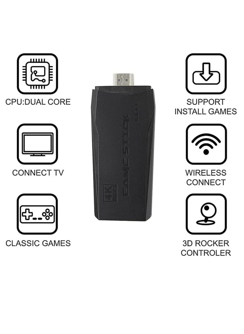 Integrated retro 4K game console with dual 2.4G wireless controllers, plug-and-play video game stick, built-in 3,500 games, 9 classic emulators, high-definition HDMI output for TV  - Image 4