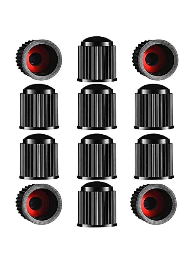 Generic Upgraded Sealing Ring Valve Caps Set (12pcs, Black)  - Image 1
