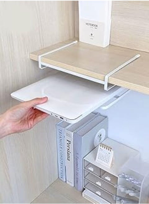 Laptop Stand Dormitory Desktop Storage Student Artifact Hanging Basket Under Table Iron Layer Storage Rack - Multicolor