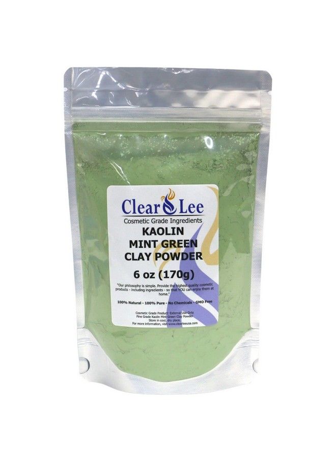 ClearLee Kaolin Mint Green Clay Cosmetic Grade Powder 100% Pure Natural Powder Great For Skin Detox Rejuvenation And More Heal Damaged Skin Diy Clay Face Mask (6 Oz) - Image 2
