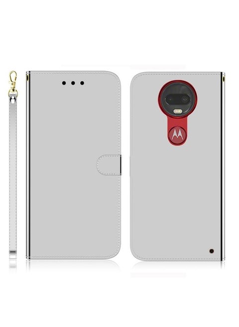 Case Cover For For Motorola Moto G7 / G7 Plus Imitated Mirror Surface Horizontal Flip Leather Case with Holder & Card Slots & Wallet & Lanyard(Silver)
