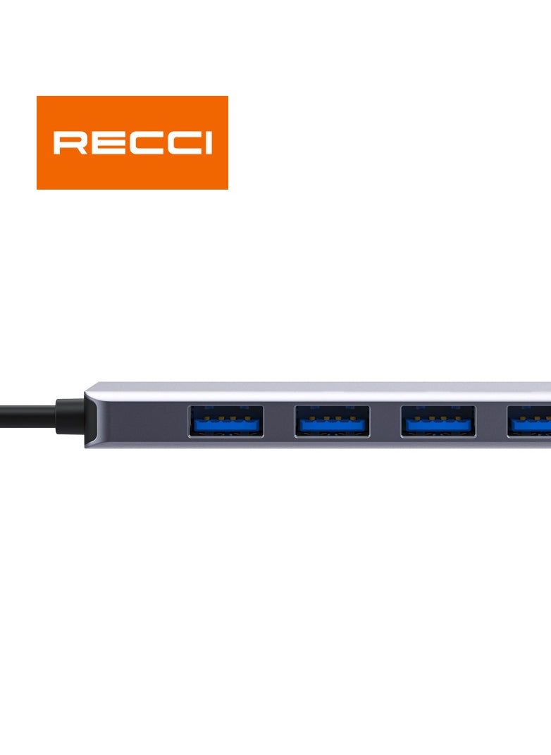 Recci USB-C HUB 5 in 1, Grey-RH06  - Image 3