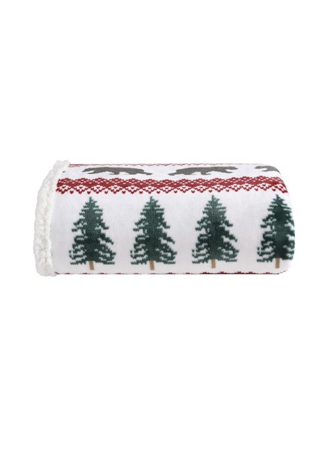 Eddie Bauer  Blanket Super Soft Reversible Sherpa  Brushed Fleece Bedding Throw Blankets for Couch Ideal for Lounging Grizzly Peak Red