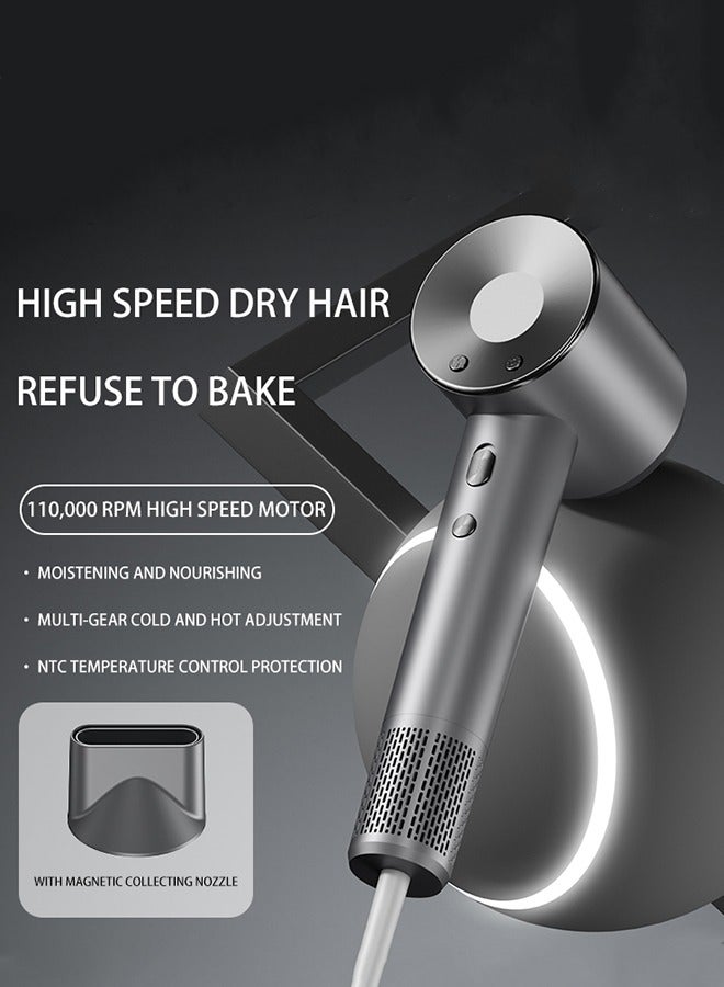 general High Speed Ionic Hair Dryer 110000 RPM Brushless Motor Fast Drying Low Noise Thermo Control Lightweight Design with Magnetic Nozzle and Diffuser for Home Travel and Salon Use - Image 2