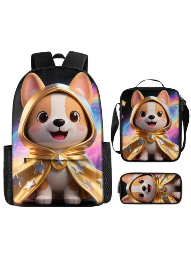 Bright Li Fire Unlock the new fashion of childish fun! Three-piece set of bags, cartoon elements for children and teenagers (students, children, friends' outings, mountain climbing, schooling, etc. can be used) - 29 - Image 2