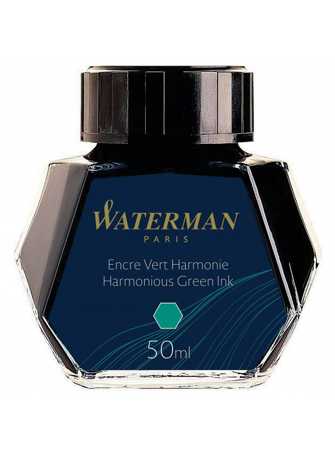 Waterman Fountain Pen Ink, Harmonious Green, 50ml Bottle
