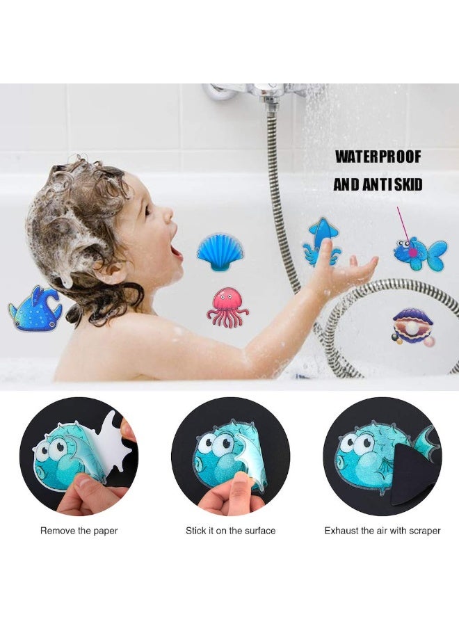 Secopad 20PCS Non Slip Bathtub Stickers, Large Sea Adhesive Kids Anti Slip Decal Threads for Shower and Bath Tub with Premium Scraper - Image 5