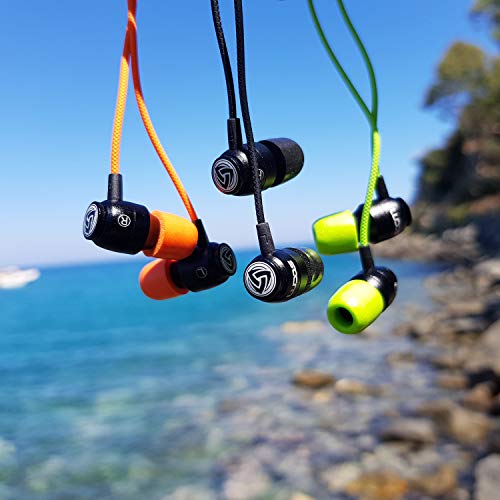 LUDOS Clamor Wired Earbuds in-Ear Headphones, 5 Years Warranty, Earphones with Microphone, Noise Isolating Ear Buds, Memory Foam for iPhone, Samsung, School Students, Kids, Women, Small Ears - Orange - Image 2